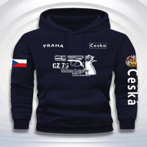 CZ Branded Hoodie with Czech Flag Multi-Pattern Print