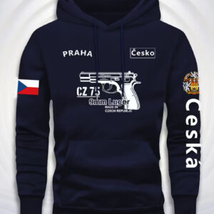 CZ Branded Hoodie with Czech Flag Multi-Pattern Print